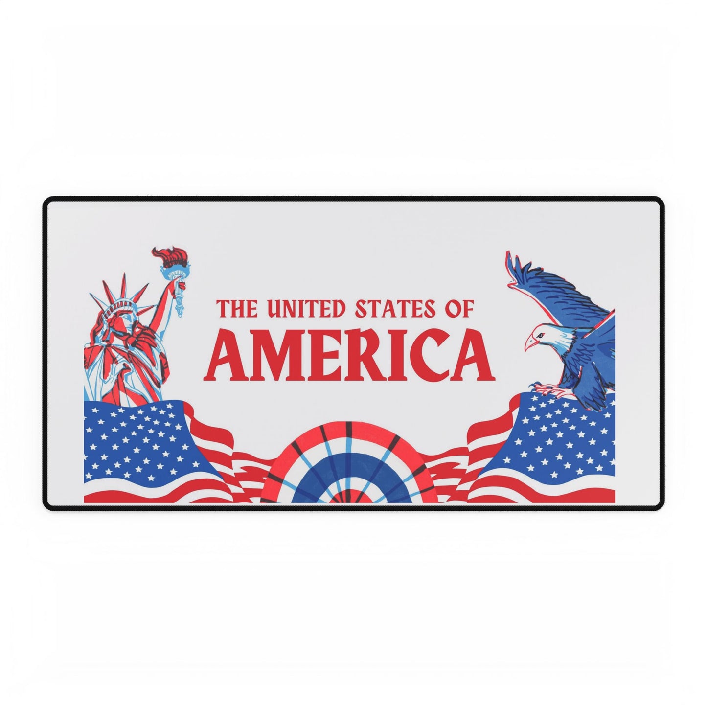 Patriotic Desk Mat - USA Theme with Liberty and Eagle Design