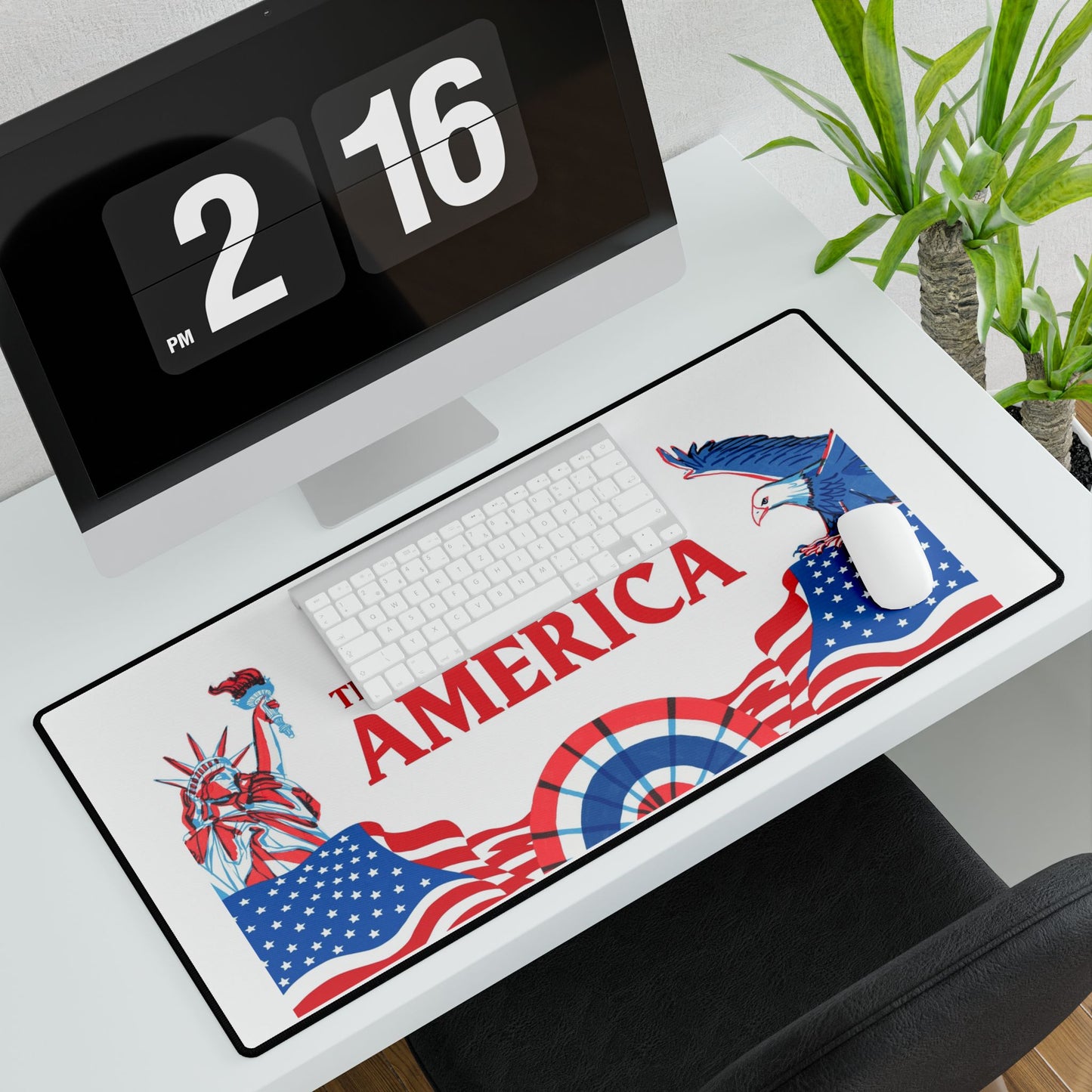 Patriotic Desk Mat - USA Theme with Liberty and Eagle Design