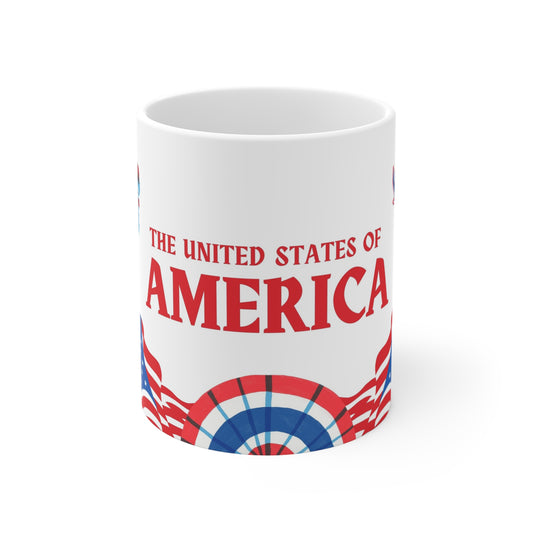 Patriotic 11oz Mug - Celebrate America with the Statue of Liberty and Flag Designs